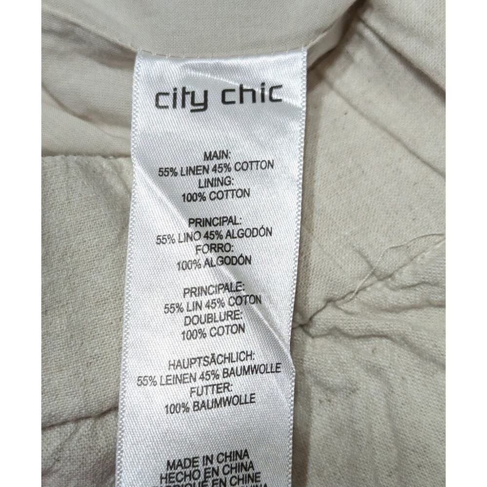 City Chic Sicilian Beige Linen Cotton Pocket Shorts Womens Trendy Plus Size 18 - Picture 13 of 13